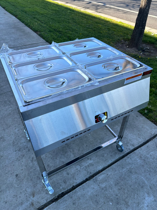 6 tray warming cart