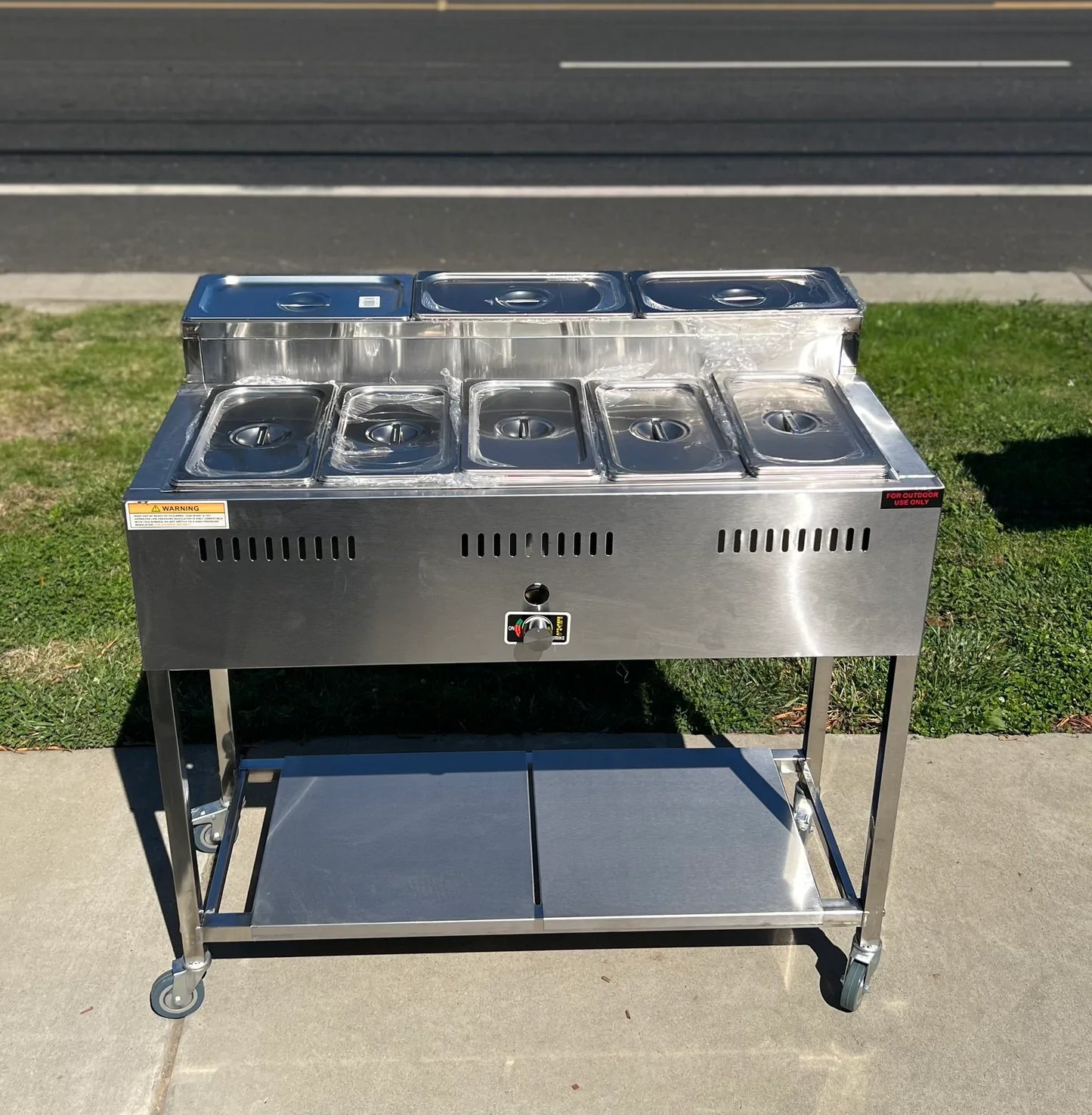 Warming Cart with Salsa Tray